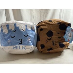 Inseparables Love Milk & Cookies Magnetic Plush Cubes 5" Set NWT